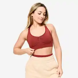 Decathlon Sportbeha met gekruiste bandjes lichte ondersteuning terracotta aanbieding