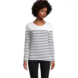 Decathlon Dames Matelot Gestreept Tshirt Met Lange Mouwen (Wit) aanbieding