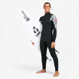 Decathlon Wetsuit voor surfen heren 900 neopreen 4/3 mm team rider zwart aanbieding