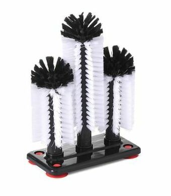 Makro Hendi Glazenborstel 10 x 19 cm wit/zwart aanbieding