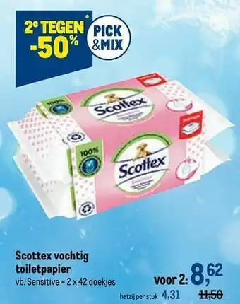 Makro Scottex vochtig toiletpapier sensitive aanbieding