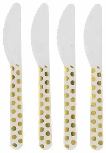 HEMA Plastic Messen Herbruikbaar - Gouden Stippen - 4 Stuks