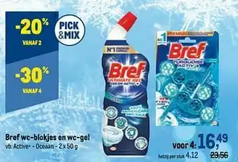 Makro Bref wc-blokjes en wc-gel active+ - oceaan aanbieding