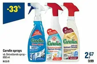 Makro Carolin sprays ontvettende spray aanbieding