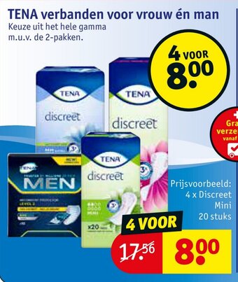 Kruidvat Tena verbanden voor vrouw en man aanbieding