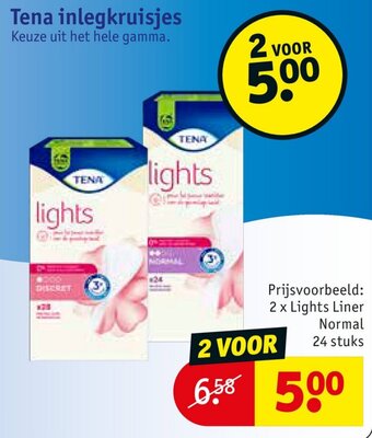 Kruidvat Tena inlegkruisjes aanbieding