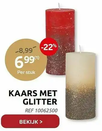 Kaars met glitter