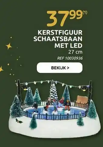 Brico Kerstfiguur schaatsbaan met led aanbieding