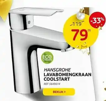 Brico Hansgrohe lavabomengkraan coolstart aanbieding