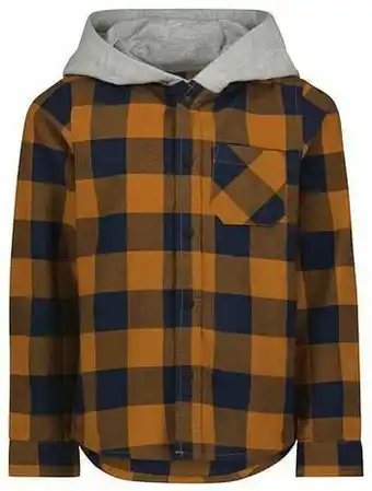 HEMA HEMA Kinderoverhemd Met Capuchon Geruit Bruin (bruin) aanbieding