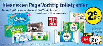 Kruidvat Kleenex en Page Vochtig toiletpapier aanbieding