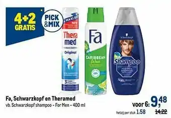 Makro Schwarzkopf shampoo - for men aanbieding