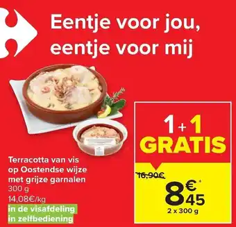 Carrefour Market Terracotta van vis op Oostendse wijze met grijze garnalen 300g aanbieding