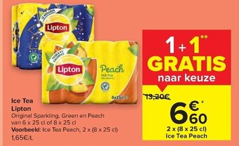 Carrefour Market Ice Tea Lipton aanbieding