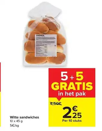 Carrefour Market Witte sandwiches aanbieding