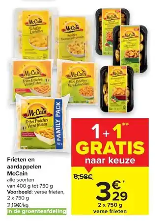 Carrefour Market Frieten en aardappelen McCain 400g aanbieding