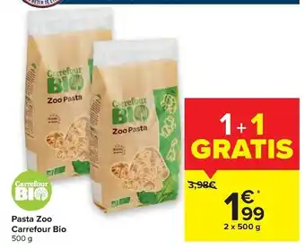Carrefour Market Pasta Zoo Bio 500g aanbieding