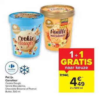 Carrefour Market Pot ijs aanbieding
