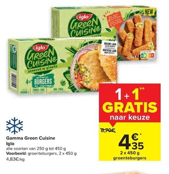 Carrefour Market Gamma Green Cuisine Iglo aanbieding