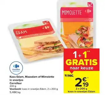 Carrefour Market Kaas Edam, Maasdam of Mimolette aanbieding