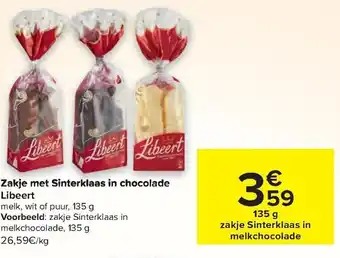 Carrefour Market Zakje met Sinterklaas in chocolade Libeert aanbieding