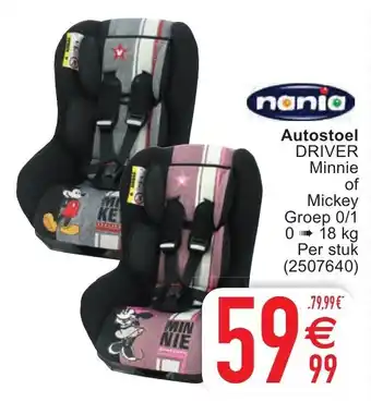 Cora Nania Autostoel Driver Minnie of Mickey aanbieding