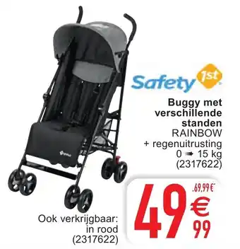 Cora Safety Buggy met verschillende standen Rainbow + regenuitrusting aanbieding