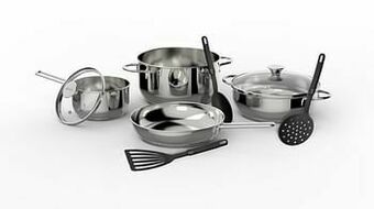 Makro Lagostina Kookset Venere zilver/zwart 9-delig aanbieding