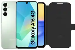 Coolblue Samsung Galaxy A16 128 Go Vert 4G + BlueBuilt Book Case Noir aanbieding