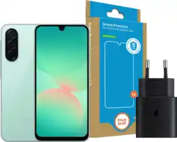Coolblue Samsung Galaxy A26 128Â Go Vert 5G + Pack d'Accessoires de Base aanbieding