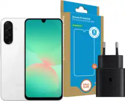 Coolblue Samsung Galaxy A26 128Â Go Blanc 5G + Pack d'Accessoires de Base aanbieding