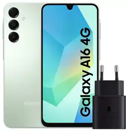 Coolblue Samsung Galaxy A16 128 Go Vert 4G + Samsung Chargeur 25 W Noir aanbieding