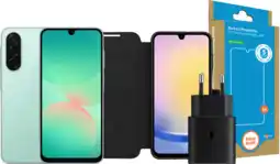 Coolblue Samsung Galaxy A26 128Â Go Vert 5G + Pack d'Accessoires Complet aanbieding