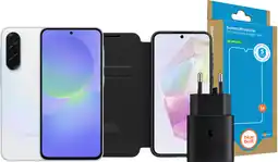 Coolblue Samsung Galaxy A36 128 Go Blanc 5G + Pack d'Accessoires Complet aanbieding