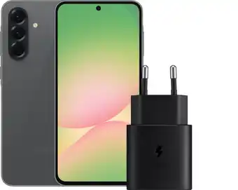 Coolblue Samsung Galaxy A56 256 Go Noir 5G + Samsung Chargeur 25 Watts Noir aanbieding