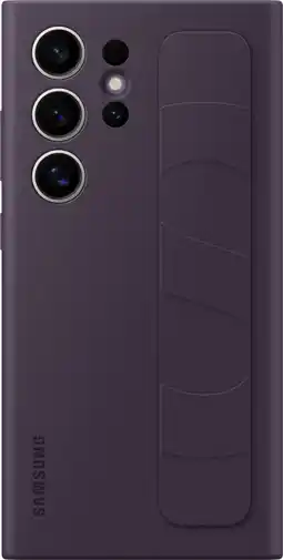 Coolblue Samsung Galaxy S24 Ultra Standing Grip Back Cover Donkerpaars aanbieding