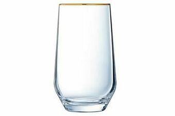 Makro Cristal d’Arques Bierglas Ultime 40 cl transparant met gouden rand 4 stuks aanbieding
