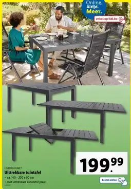 Uittrekbare tuintafel