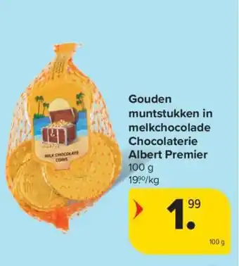 Carrefour Market Gouden munstukken in melkchocolade aanbieding