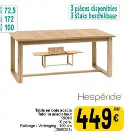 Cora Table en bois acacia / Tafel in acaciahout aanbieding