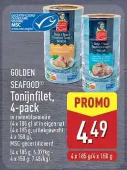 ALDI GOLDEN SEAFOOD Tonijnfilet, 4-pack aanbieding