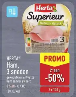 ALDI HERTA Ham, 3 sneden aanbieding