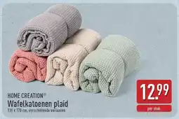 ALDI HOME CREATION Wafelkatonen plaid aanbieding