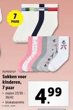 Lidl PEPPERTS! Sokken voor kinderen, 7 paar aanbieding