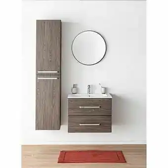Zelfbouwmarkt Badkamermeubel Plato Eik Chocolade Look 70cm - Glanzend - Greep Chroom aanbieding