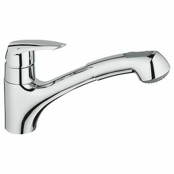 X2O Grohe Eurodisc keukenkraan met uittrekbare kop chroom aanbieding