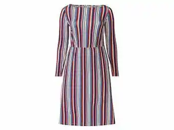Lidl ESMARA® Jurk met lange mouwen en elastische taille (3XL (56/58), blauw/rood/wit gestreept) aanbieding