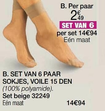 Damart Set van 6 paar sokjes voile 15 den aanbieding