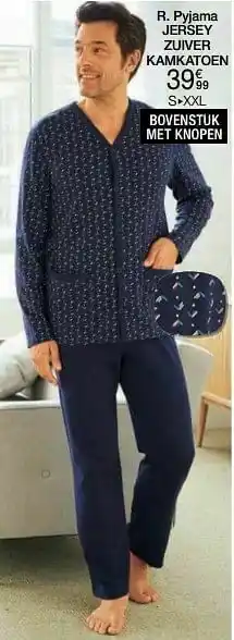 Damart Pyjama jersey zuiver kamkatoen aanbieding