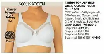 Damart Beha zonder beugels katoentricot met kant aanbieding